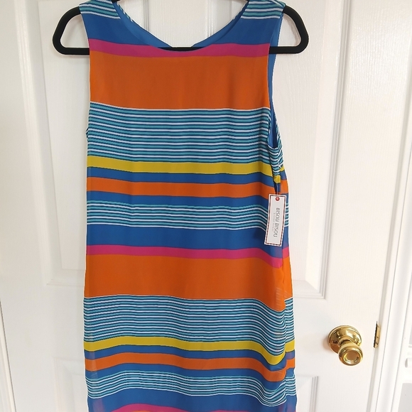Bisou‎ Bisou sleeveless striped shift dress Size 4 Summer Party Festival Spring - Picture 3 of 10